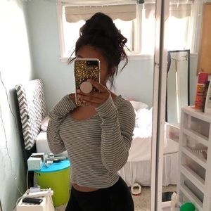 Hollister crop stripe sweater